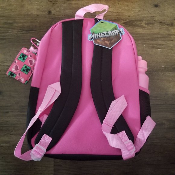 Minecraft Pink 5 piece Backpack - Picture 3 of 4